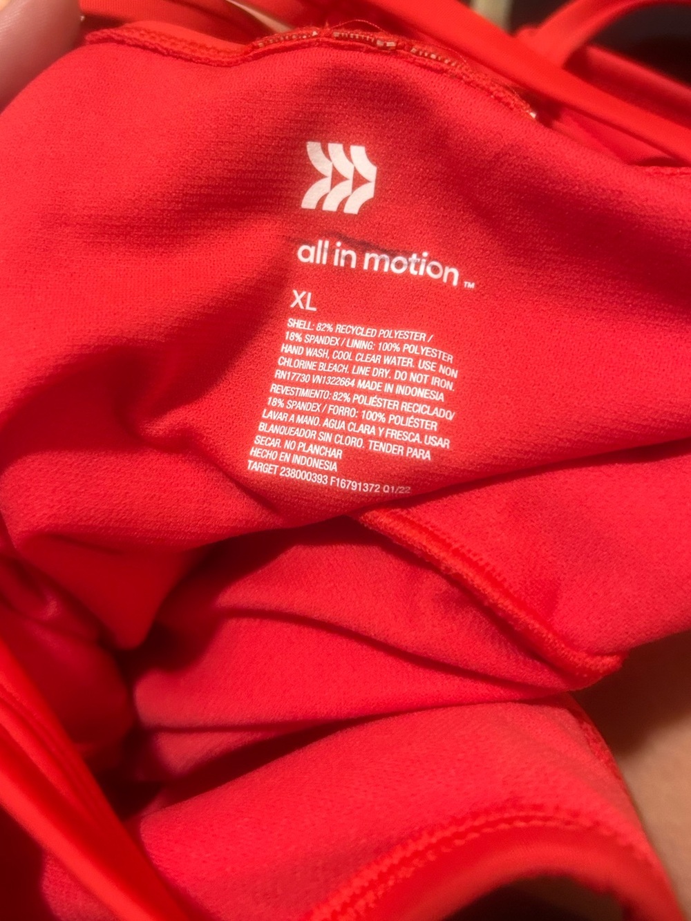 All in motion Red Strappy V‑Back One‑Piece Swimsuit - Picture 6 of 6
